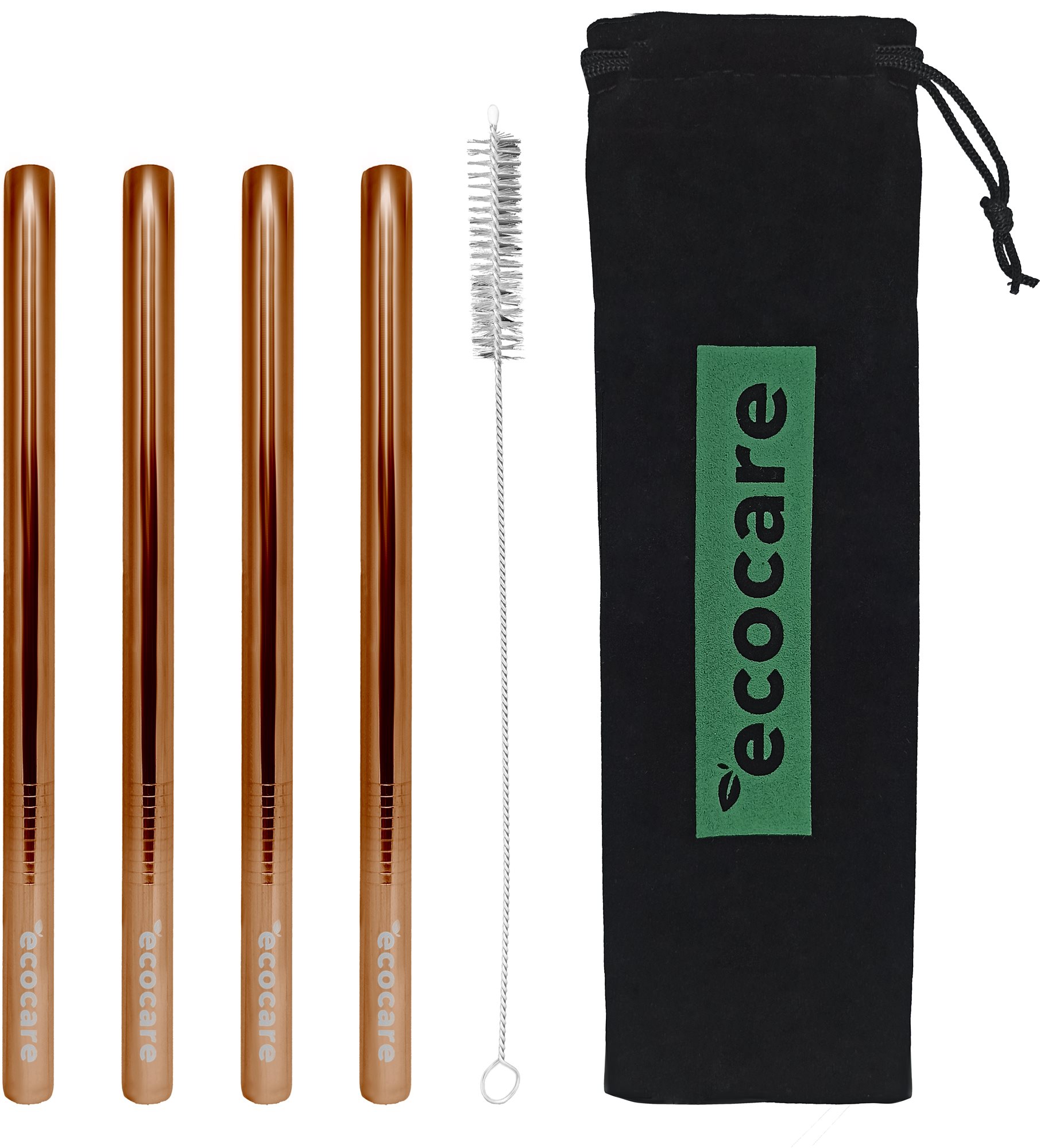 ECOCARE Fém szívószál Maxi 12 mm Rose Gold 4 db-os készlet