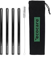 ECOCARE Metal Straws Maxi 12mm Set Black 4 pcs - Straw
