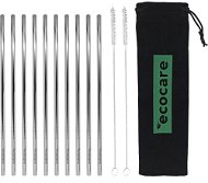 ECOCARE Metal Straws Set Silver 10 pcs - Straw