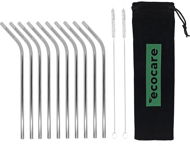 ECOCARE Kovové slamky Set Silver Bent 10 ks - Slamka