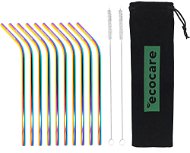 Straw ECOCARE Metal Straws Set Rainbow Bent 10 pcs - Brčko