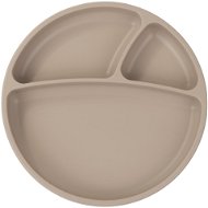 MINIKOIOI Delený silikónový s prísavkou – Bubble Beige - Detský tanier