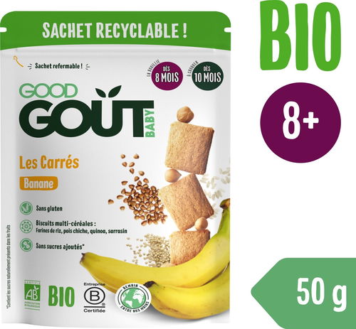 Good Gout BIO Banánové polštářky (50 g) - Sušenky pro děti - Hlavní obrázek