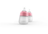NANOBÉBÉ silikónová detská Flexy fľaša 270 ml, 2 ks, ružová - Dojčenská fľaša