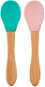 MINIKOIOI S bambusovou rukoväťou, 2 ks – Green/Pink - Detská lyžica