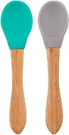 MINIKOIOI with Bamboo Handle 2 pcs -Green / Grey - Baby Spoon