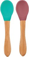 MINIKOIOI S bambusovou rukoväťou, 2 ks – Green/Rose - Detská lyžica