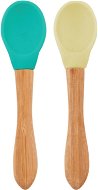 MINIKOIOI S bambusovou rukoväťou, 2 ks – Green/Yellow - Detská lyžica