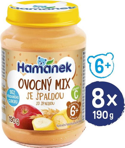 HAMÁNEK Ovocný mix se špaldou 8× 190 g - Příkrm - Hlavní obrázek