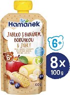 HAMÁNEK Jablko s banánom, čučoriedkou a pšenom 8× 100 g - Kapsička pre deti