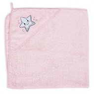CEBA Terry Towel with Hood 100 × 100 Star Pink - Children's Bath Towel