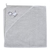 CEBA Terry Towel with Hood 100 × 100 Zebra Grey - Children's Bath Towel