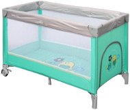 Baby Mix Travel Cot Sparrows, Mint - Travel Bed