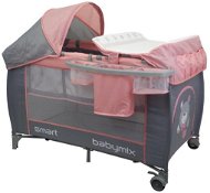 Baby Mix Travel Cot with Reclining De Lux, Pink - Travel Bed