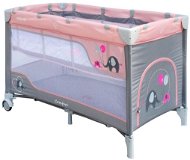 Baby Mix Travel Cot Elephants, Pink - Travel Bed