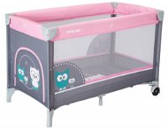 Baby Mix Travel Cot Owl, Pink - Travel Bed