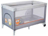 Baby Mix Travel Cot Owl, Grey - Travel Bed