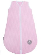 Natulino extra thin summer sleeping bag, Pink White Waves / White, 1-layer, L (12 - 18 m) - Children's Sleeping Bag