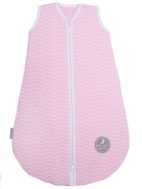 Natulino extra thin summer sleeping bag, Pink White Waves / White, 1-layer, M (6 - 12 m) - Children's Sleeping Bag