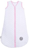 Natulino extra thin summer sleeping bag, White Grey Leaves / Pink, 1-layer, M (6 - 12 m) - Children's Sleeping Bag