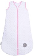 Natulino sleeping bag spring/autumn, Natural White Grey Little Leaves / Pink, M (6 -12 m) - Children's Sleeping Bag