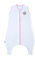 Natulino Little Walkers sleeping bag with legs, Grey little leaves/pink, L (Size 80/92) - Children's Sleeping Bag