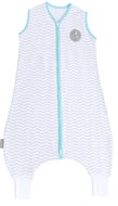 Natulino Little Walkers sleeping bag with legs, Grey waves/mint, Xl (Size 92/110) - Children's Sleeping Bag