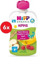 HiPP BIO Hippies Jablko-Banán-Maliny-Celozrnné obiloviny 6× 100 g - Kapsička pro děti