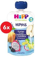 HiPP BIO Hippies Jablko-Hruška-Dračie ovocie-Čierne ríbezle 6× 100 g - Kapsička pre deti