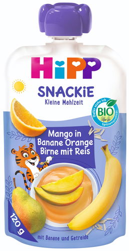 HiPP BIO Snackie Hruška-Pomeranč-Mango-Banán-Rýže 6× 120 g - Kapsička pro děti - Hlavní obrázek