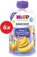 HiPP BIO Snackie Hruška-Pomeranč-Mango-Banán-Rýže 6× 120 g - Kapsička pro děti