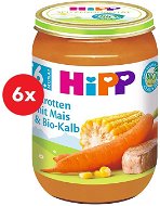 HiPP BIO Mrkva s kukuricou a BIO teľacím mäsom 6× 190 g - Príkrm