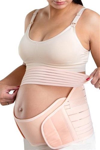 Mom's Balance Maternity Support Belt 5-in-1 Beige, S - Pregnancy Belly Band