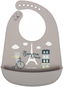 Bib Canpol Babies silicone bib with pocket Bonjour Paris, beige - Bryndák