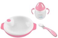 NUVITA Sada termo tanierika so silikónovou lyžičkou a hrnčekom, Pastel pink - Detská jedálenská súprava