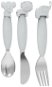 Children's Cutlery Bo Jungle cutlery silicone and stainless steel Grey - Dětský příbor