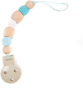 Bo Jungle B-Pacifier Wood Blue - Dummy Clip