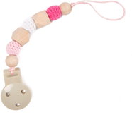 Bo Jungle B-Pacifier Wood Pink - Dummy Clip