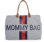 CHILDHOME Mommy Bag Grey Stripes Red/Blue - Pelenkázó táska