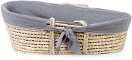 CHILDHOME Basket Natural + mattress + cover Jersey Grey - Cot