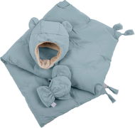 7AM Enfant  komplet  AIRY BLUE  ( 0-6 m ) - čepice, rukavice, deka - Set oblečení