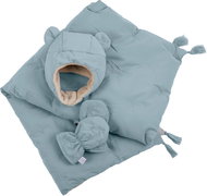 7AM Enfant AIRY BLUE ( 6-12 m ) - hat, gloves, blanket - Set