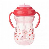 AKUKU cup with silicone straw hearts pink, 360 ml - Children's Water Bottle