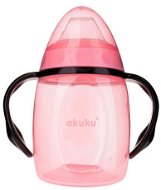 AKUKU hrnček naklonený so silikónovým náustkom ružový, 280 ml - Detská fľaša na pitie