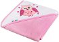 Children's Bath Towel AKUKU baby towel 100 × 100 pink with owl - Dětská osuška