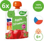 DEVA Apple, Strawberry 6×90g - Baby Food