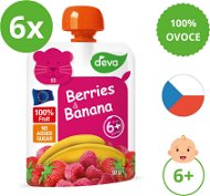 DEVA Strawberry, Raspberry, Banana 6×90g - Baby Food