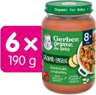 GERBER Organic 100 % rastlinný príkrm ratatouille s makarónmi 6× 190 g - Príkrm