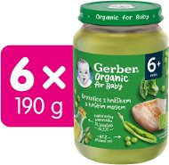 GERBER Organic broccoli baby food with peas and curly meat 6× 190 g - Baby Food