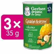GERBER Organic křupky s mangem a banánem 3× 25 g - Crisps for Kids
